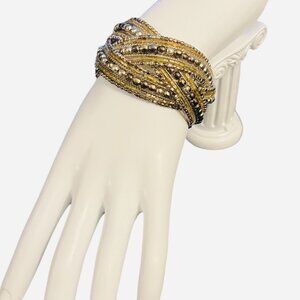 Vintage Seed Bead Bohemian Cuff Bracelet